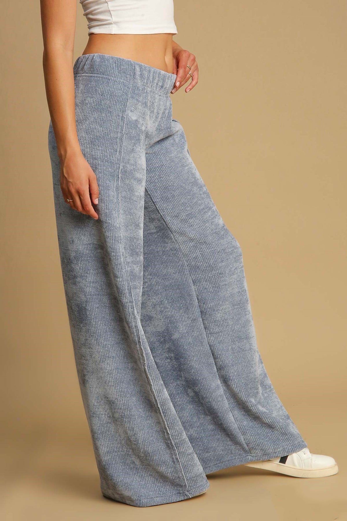 Elastic Waist Wide Leg Pants