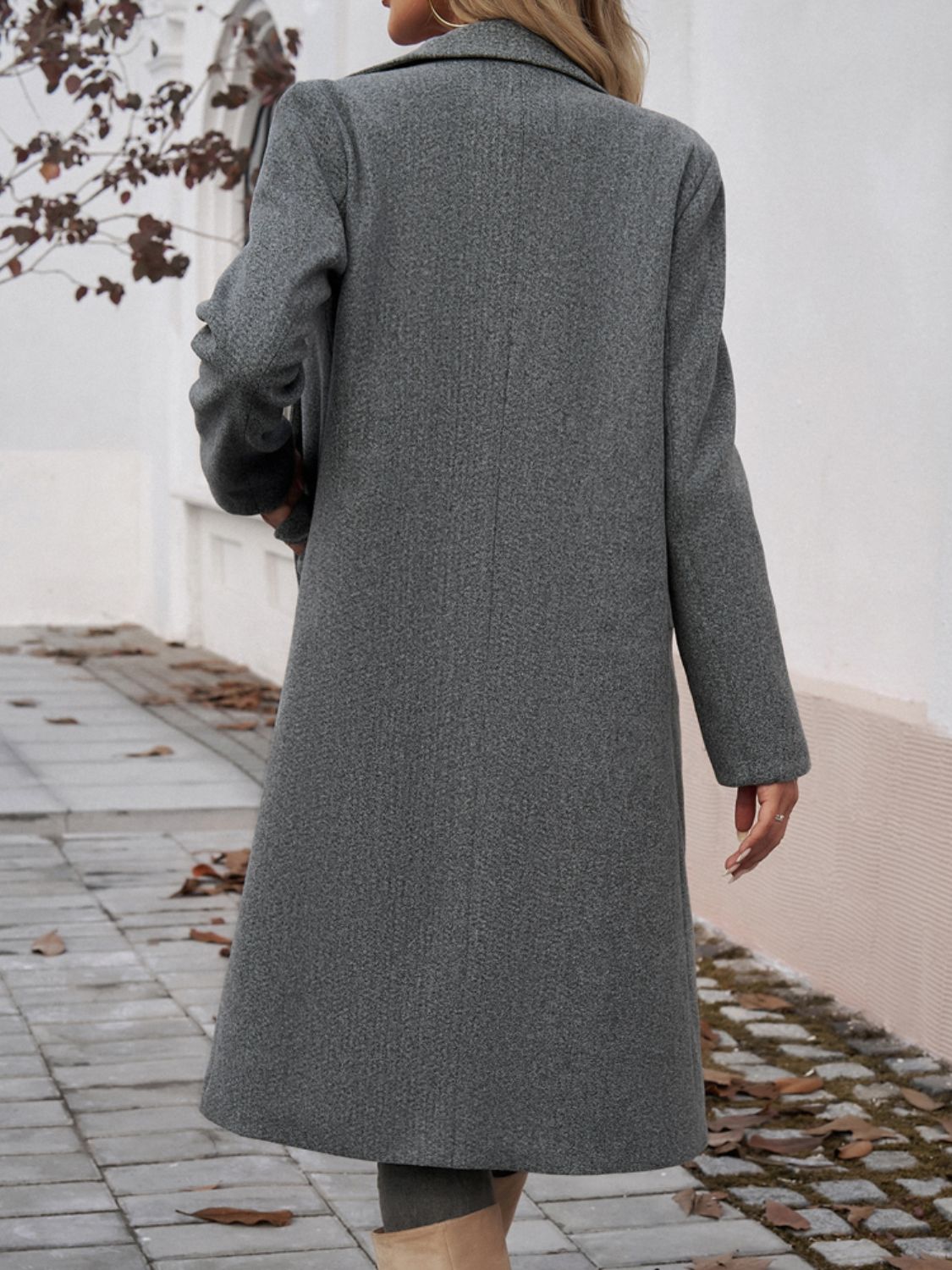 Neck Long Sleeve Coat