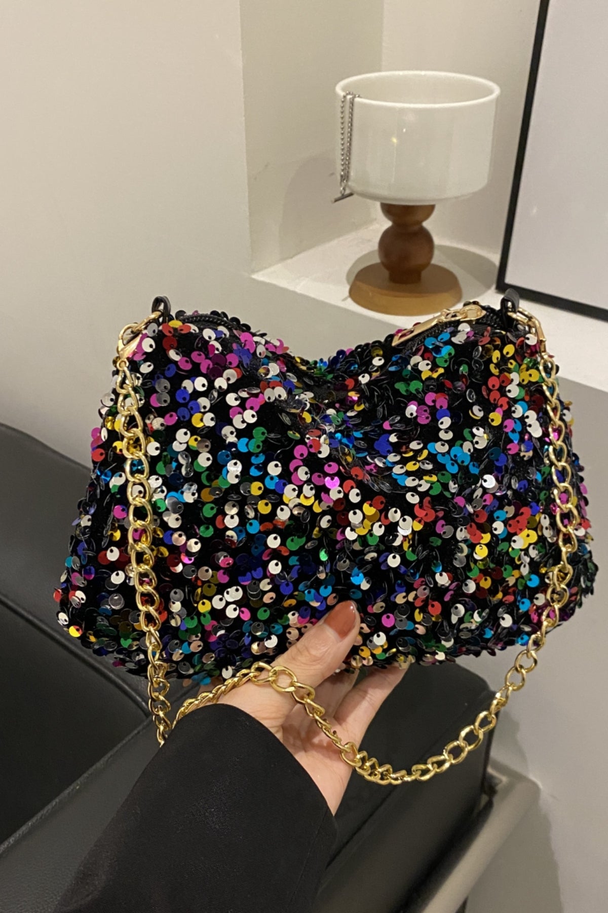 Sequin Removable Strap Shoulder Bag