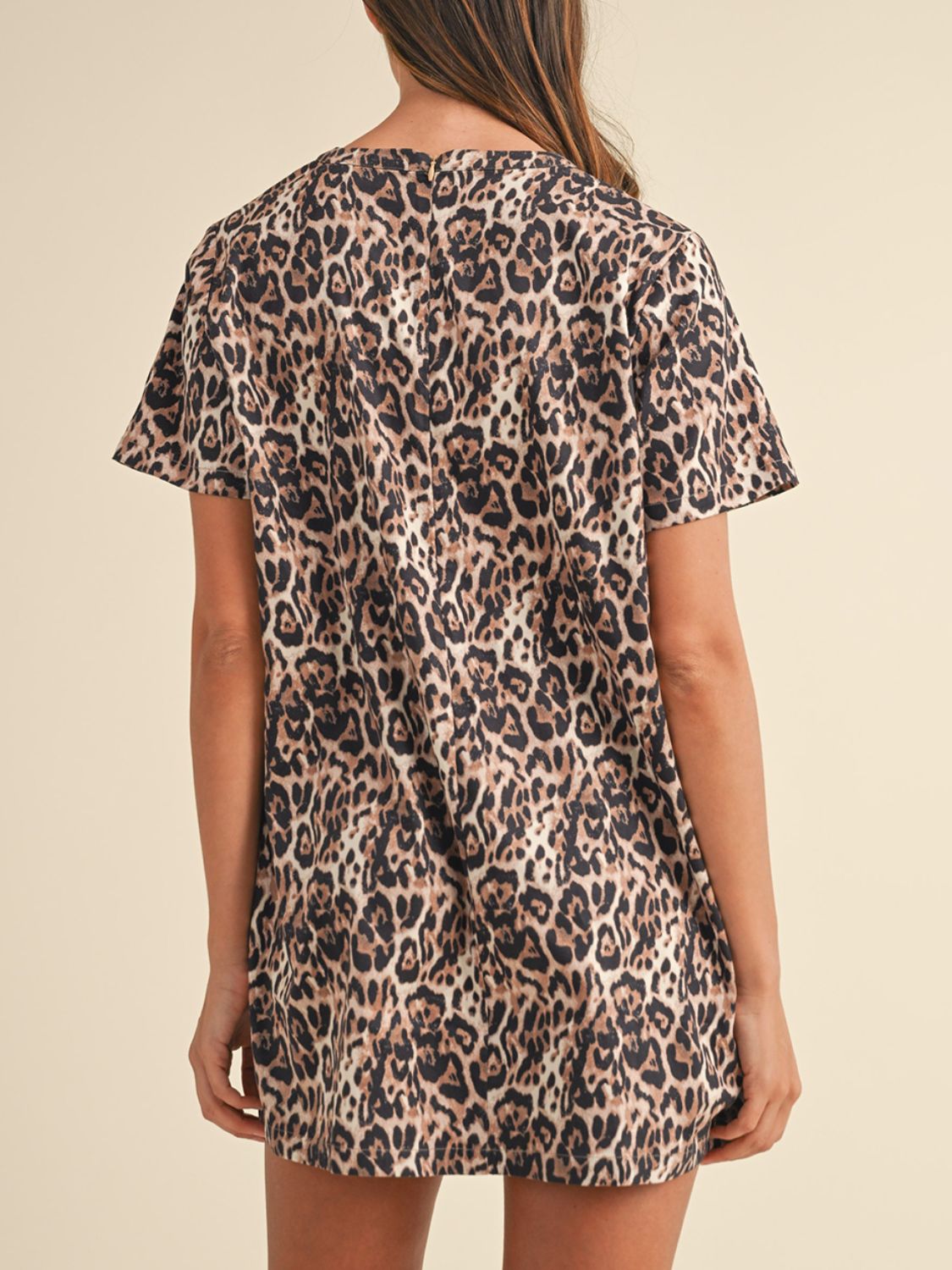 Leopard Short Sleeve Mini Dress