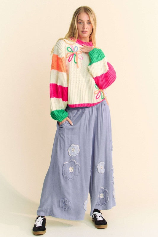 Smocked Waist Wide Leg Pants