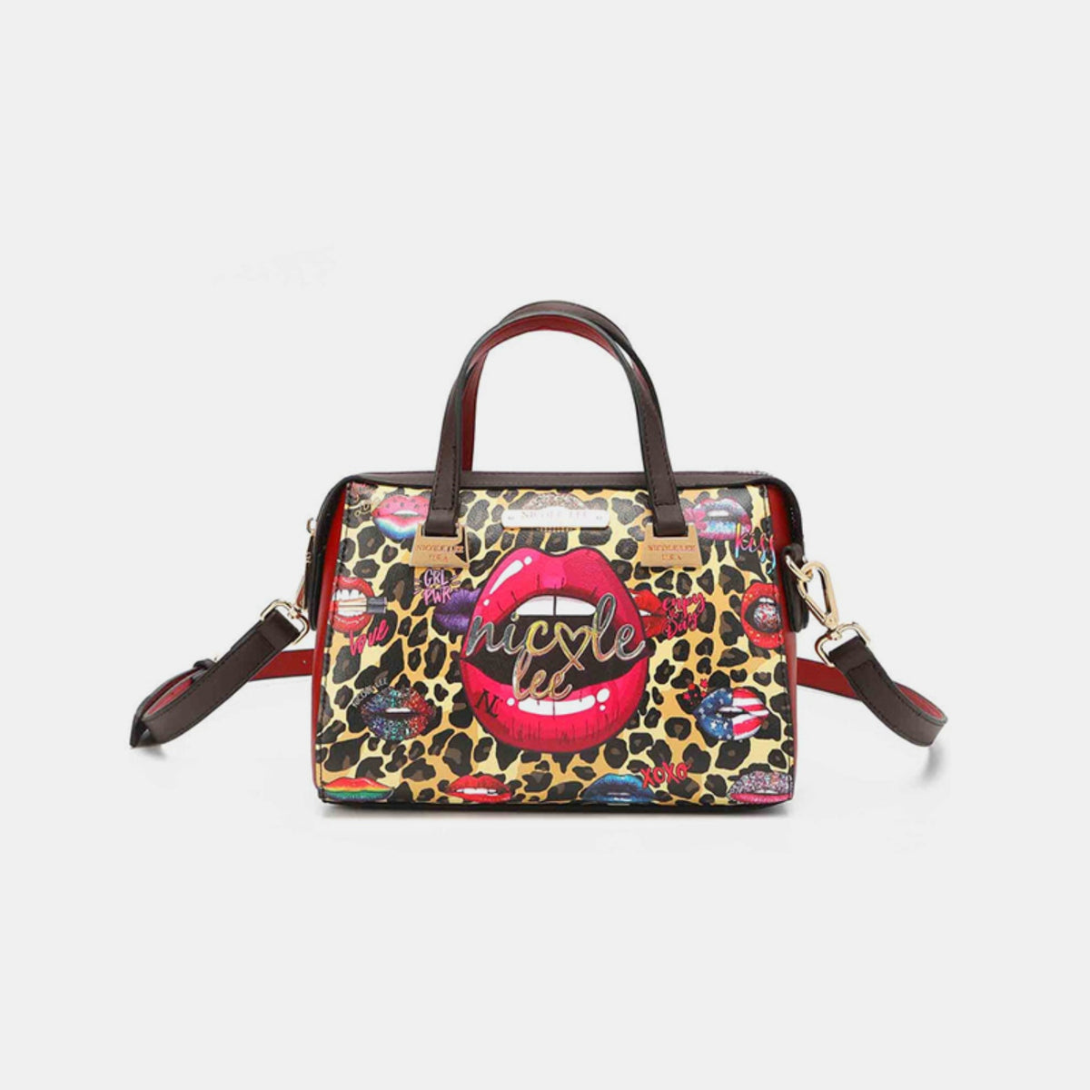 3-Piece Wild Lips Print Handbag Set