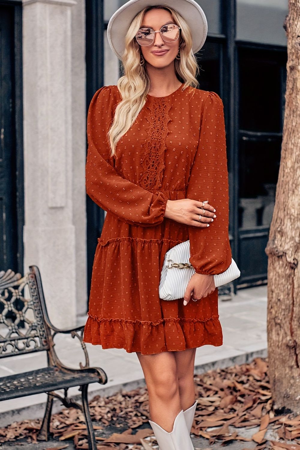 Lace Detail Mini Dress