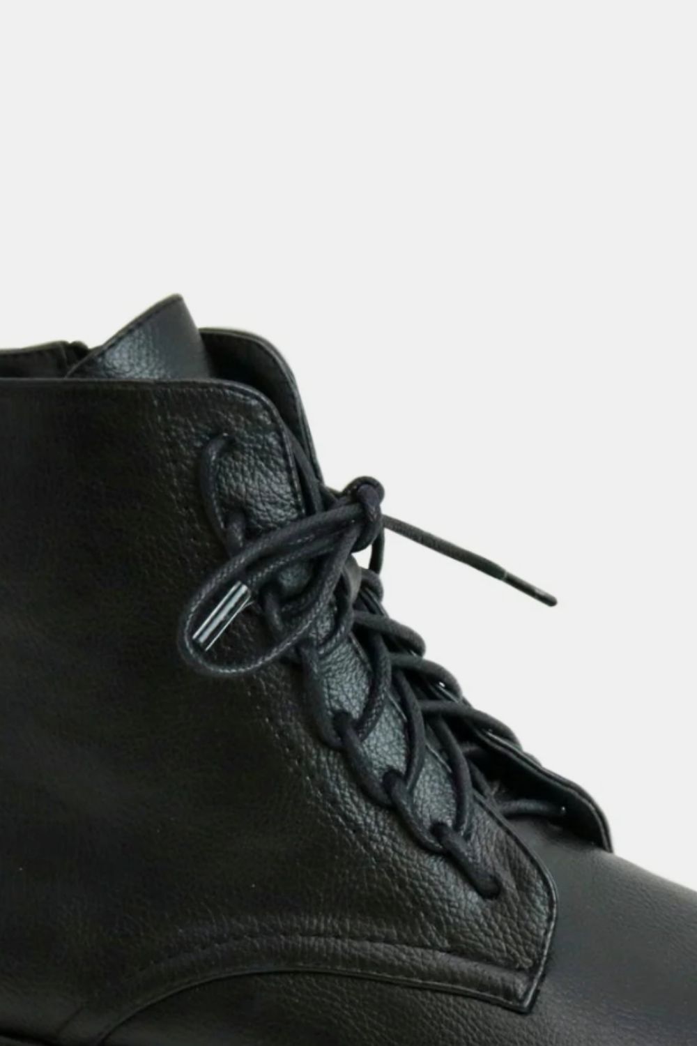 Lace-Up Boots with Side Zipper