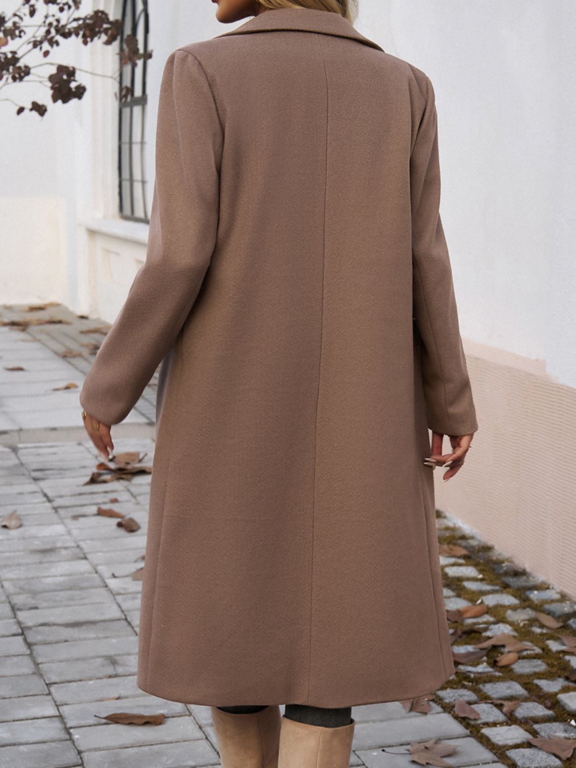 Neck Long Sleeve Coat