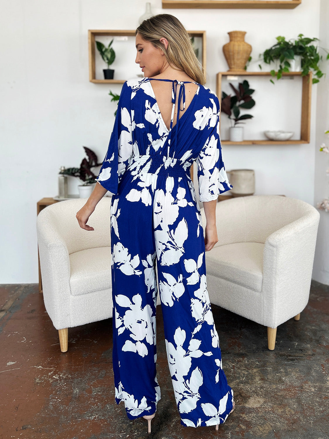 Tie Back Wide Leg Jumpsuit