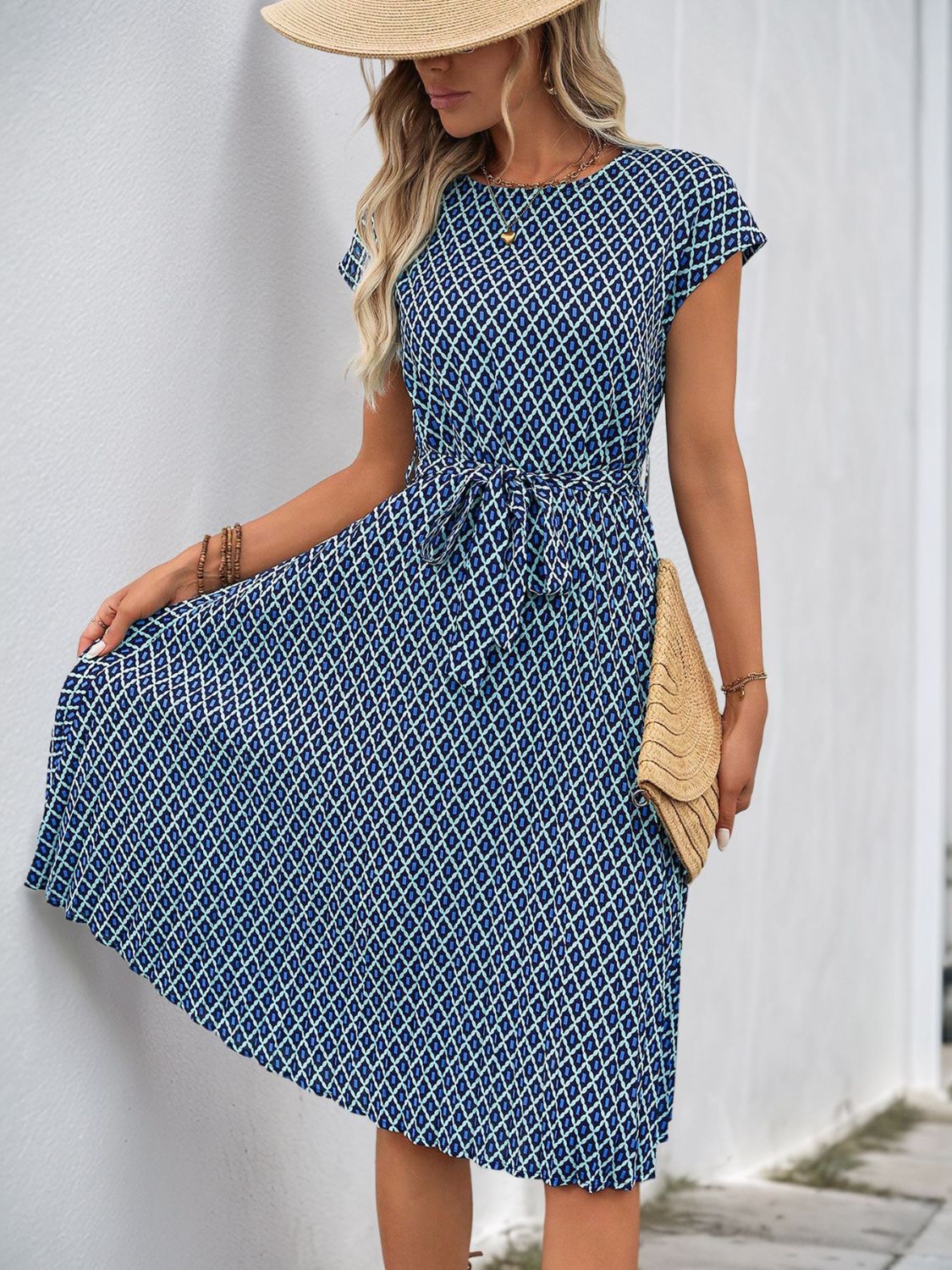 Short Sleeve Midi Dress