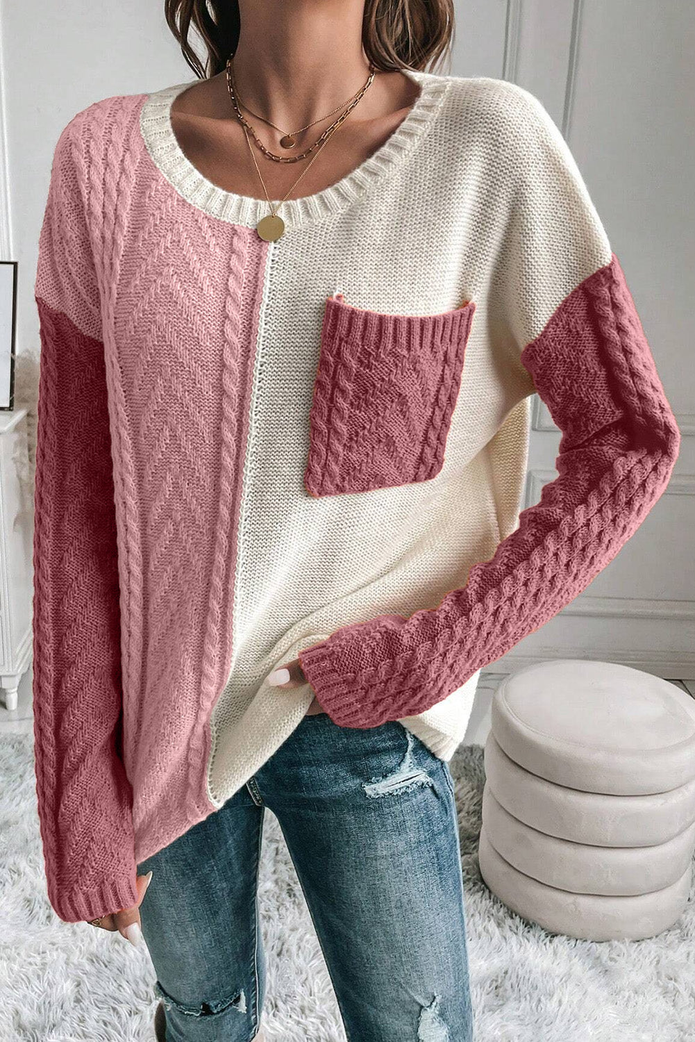 Round Neck Long Sleeve Sweater