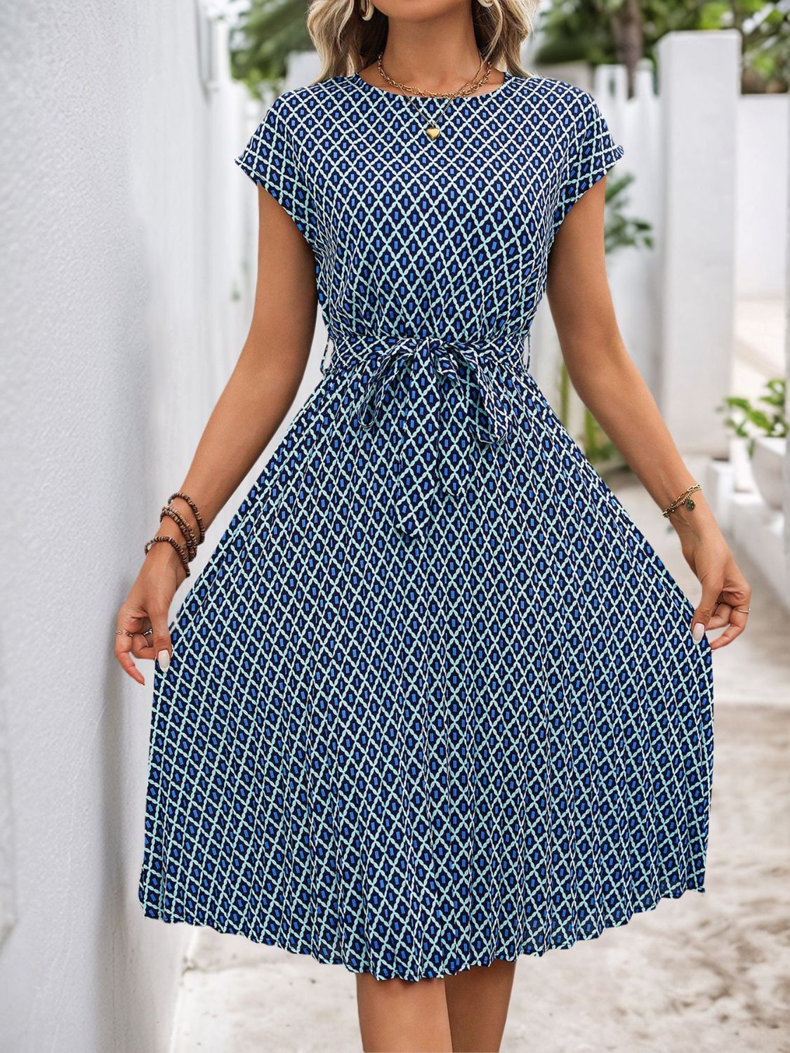 Short Sleeve Midi Dress