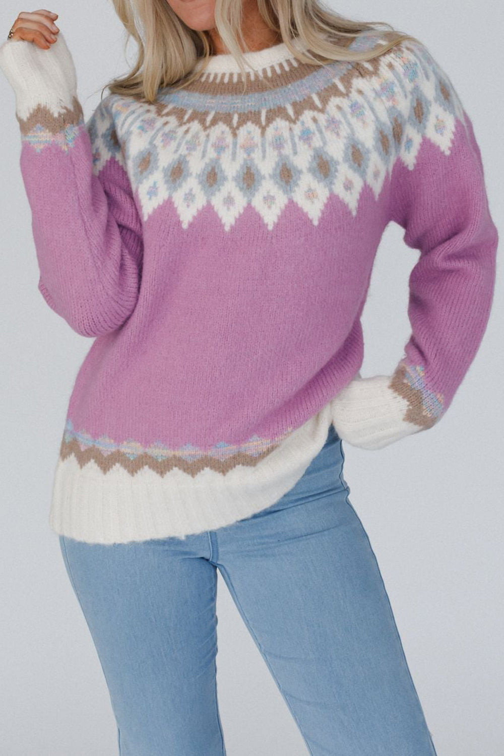 Round Neck Long Sleeve Sweater