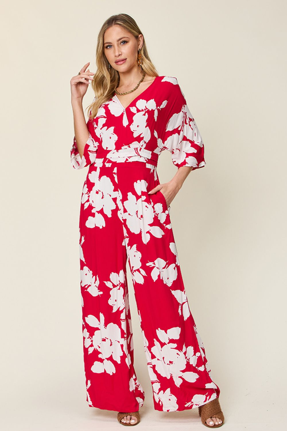 Tie Back Wide Leg Jumpsuit