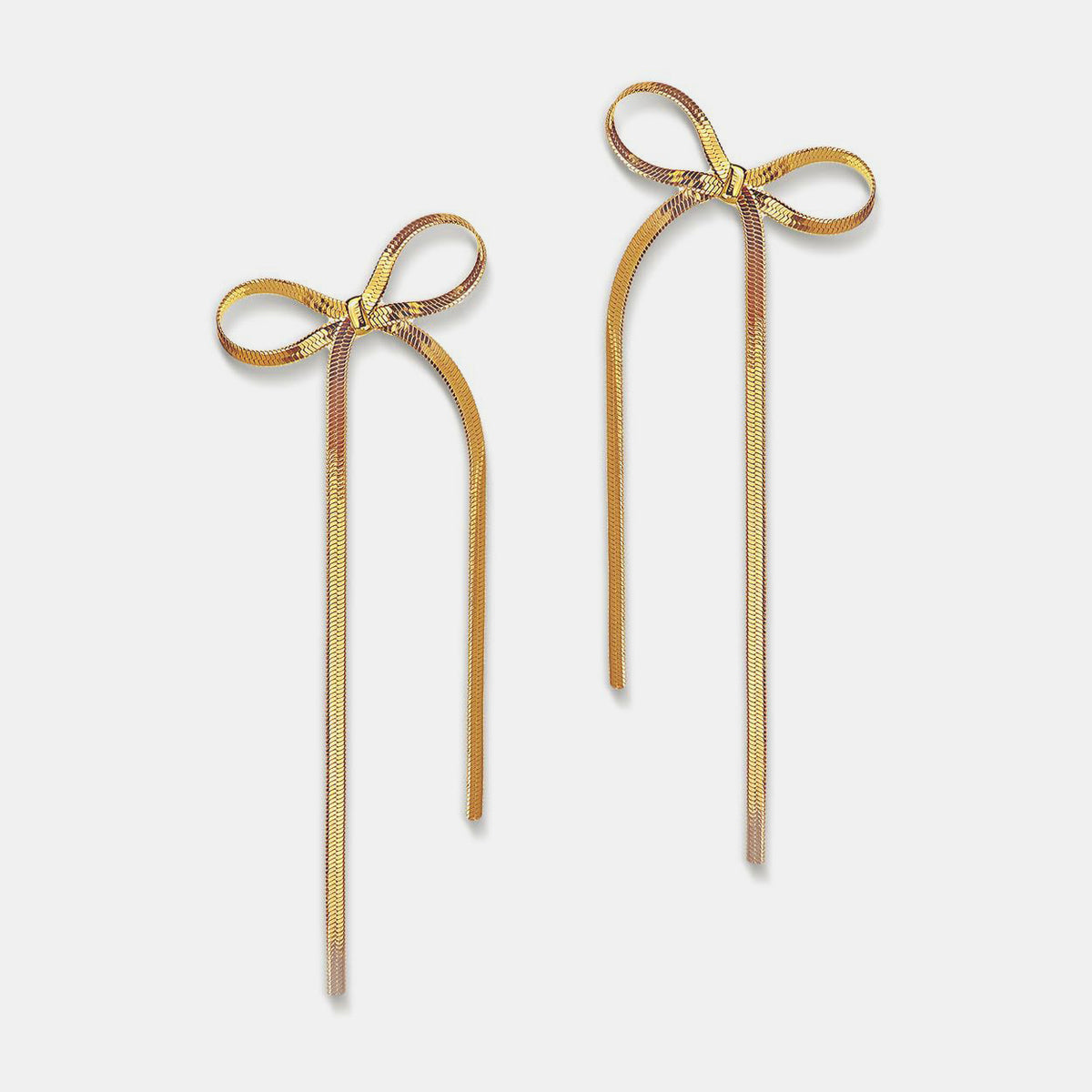 Stainless Steel Bow Bar Earrings