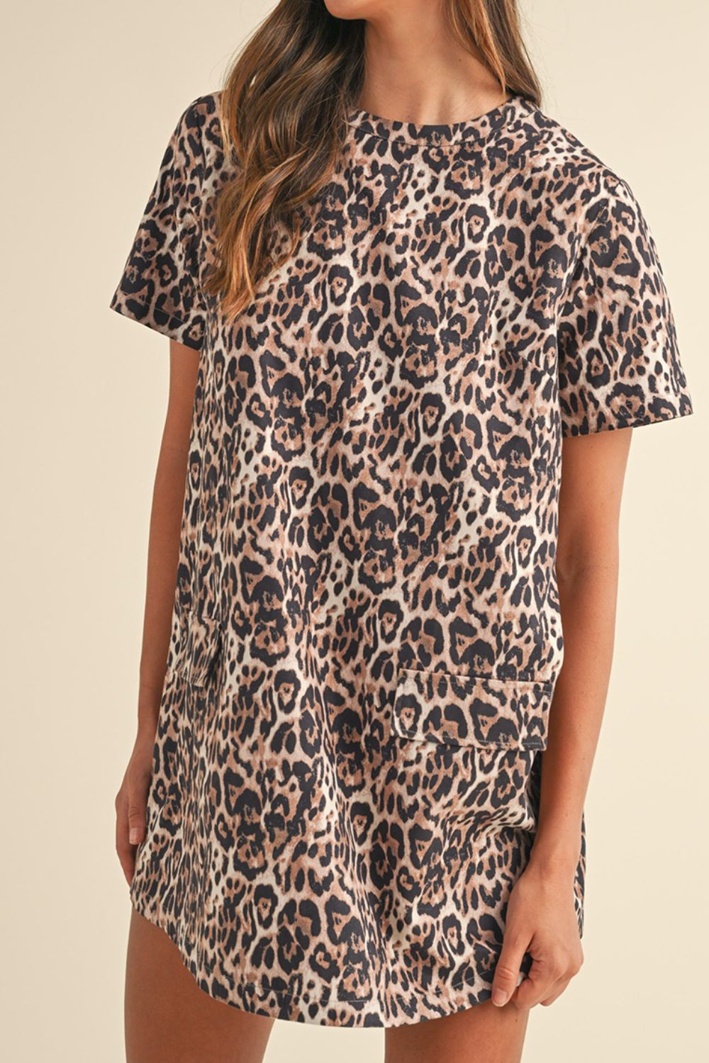 Leopard Short Sleeve Mini Dress