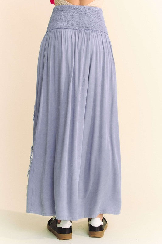 Smocked Waist Wide Leg Pants